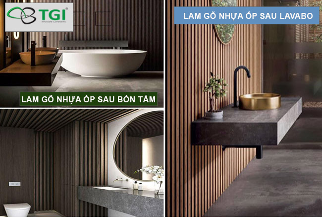 Nhà vệ sinh và nhà tắm riêng "phong cách lịch sự bằng lam gỗ nhựa" Nhà vệ sinh và nhà tắm riêng "phong cách lịch sự bằng lam gỗ nhựa"