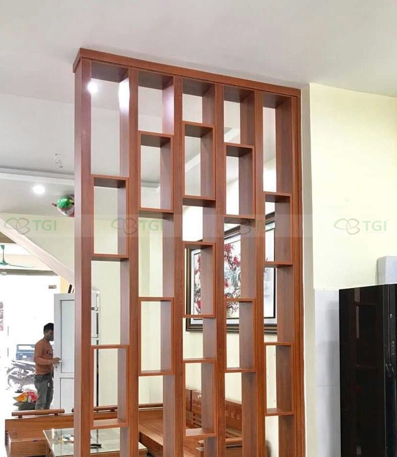Mẫu kệ trang trí bằng lam gỗ phòng khách Mẫu kệ trang trí bằng lam gỗ phòng khách